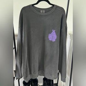 Dark grey and purple Adelaide’s Fort Disney Halloween crewneck.